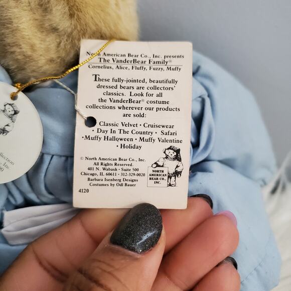 Vintage Muffy Vanderbear Blue Dress And Apron Plush - Picture 7 of 7